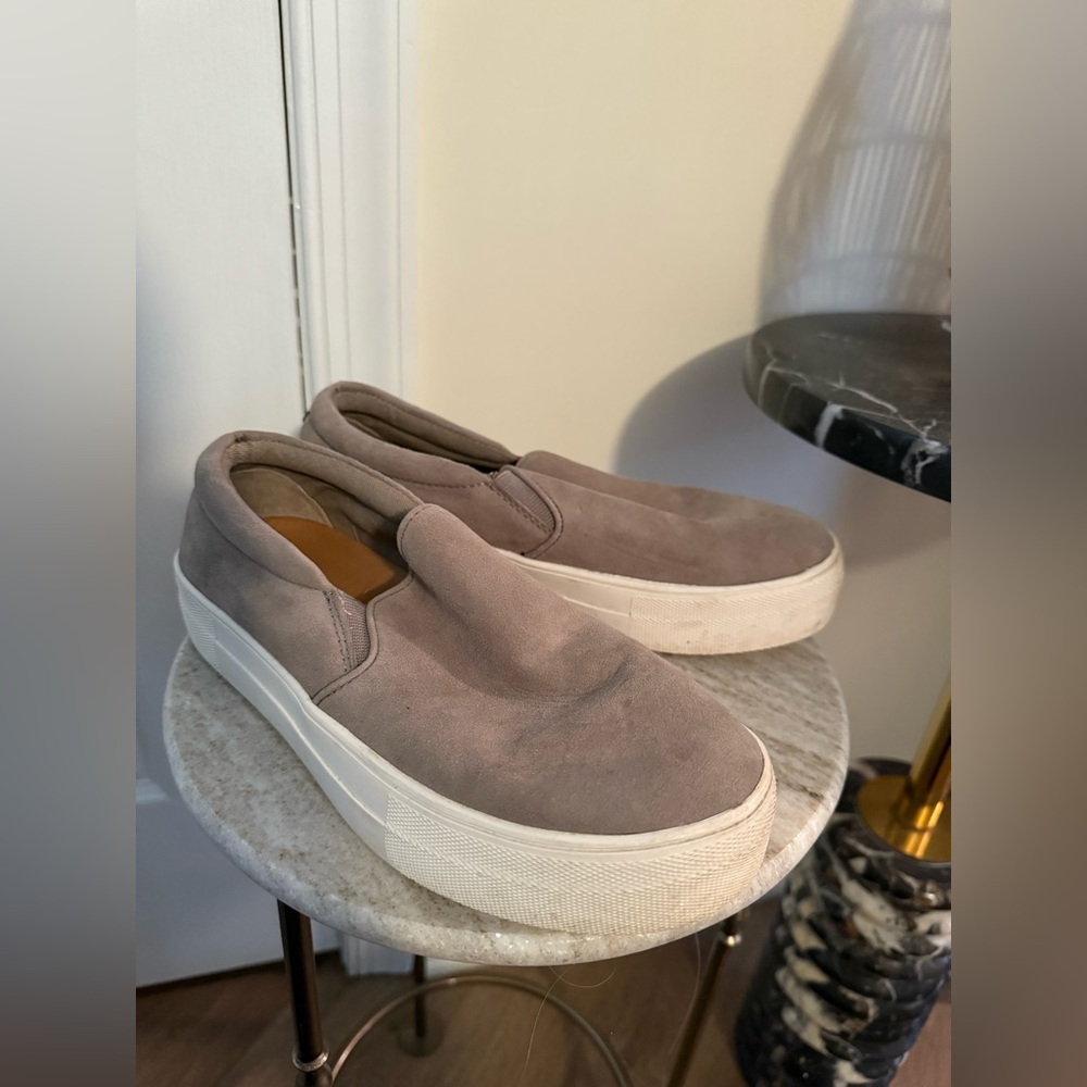 Steve Madden Gray Suede Slip-On Platform Sneakers - Picture 6 of 7